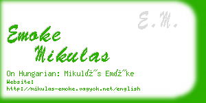 emoke mikulas business card
